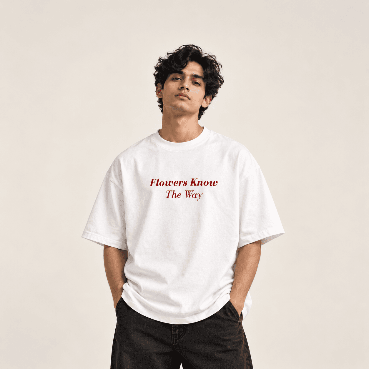 White Flowers Oversized T-Shirt
