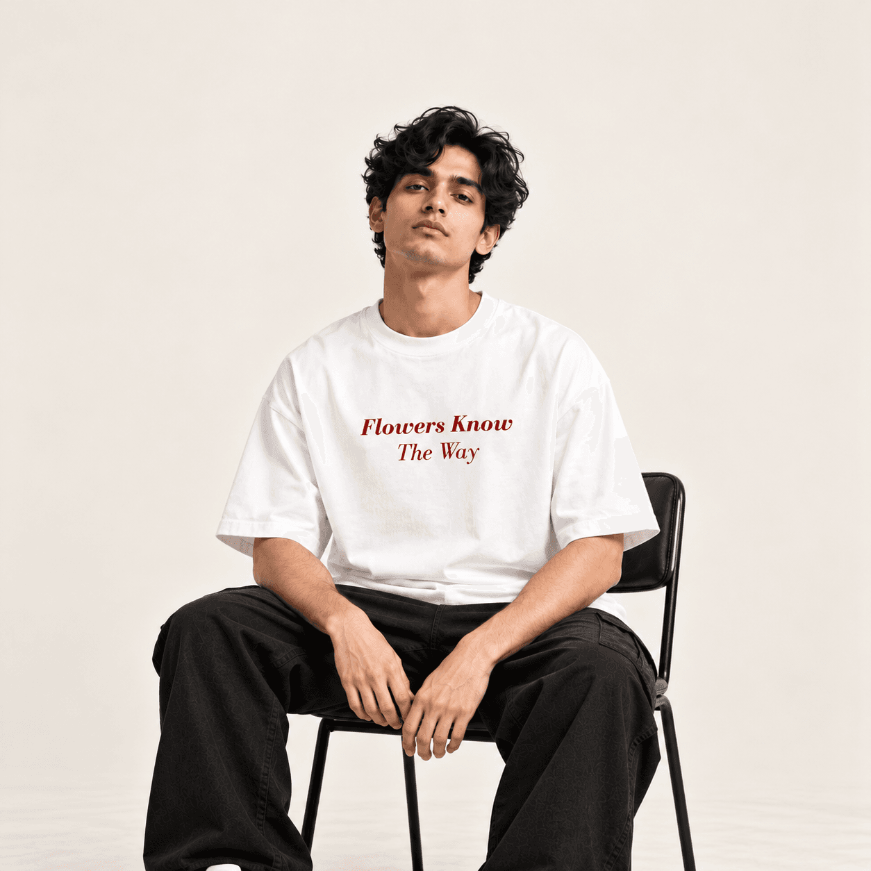 White Flowers Oversized T-Shirt — image 4