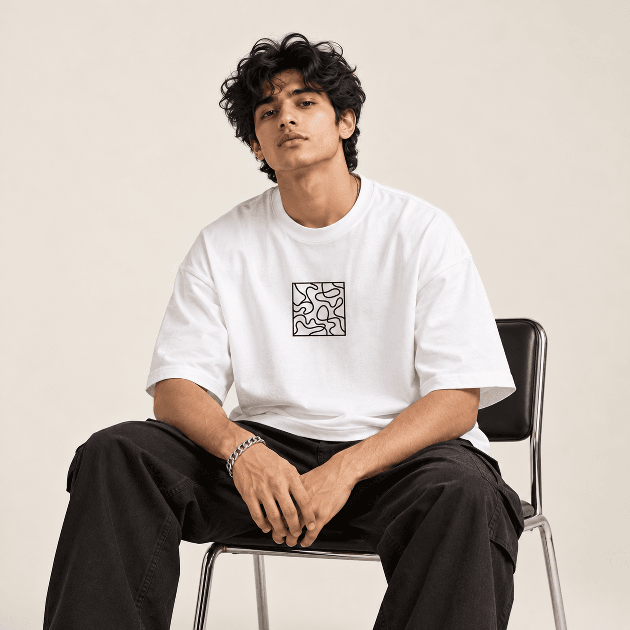 Lost in Lines Oversized T-Shirt — image 4